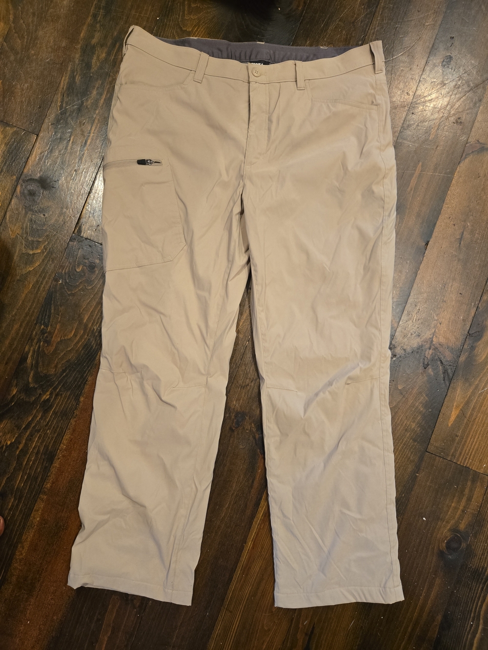 Eddie Bauer Men's Rainier Fleece Lined Pants 38x30 Beige Tan Hiking Trail